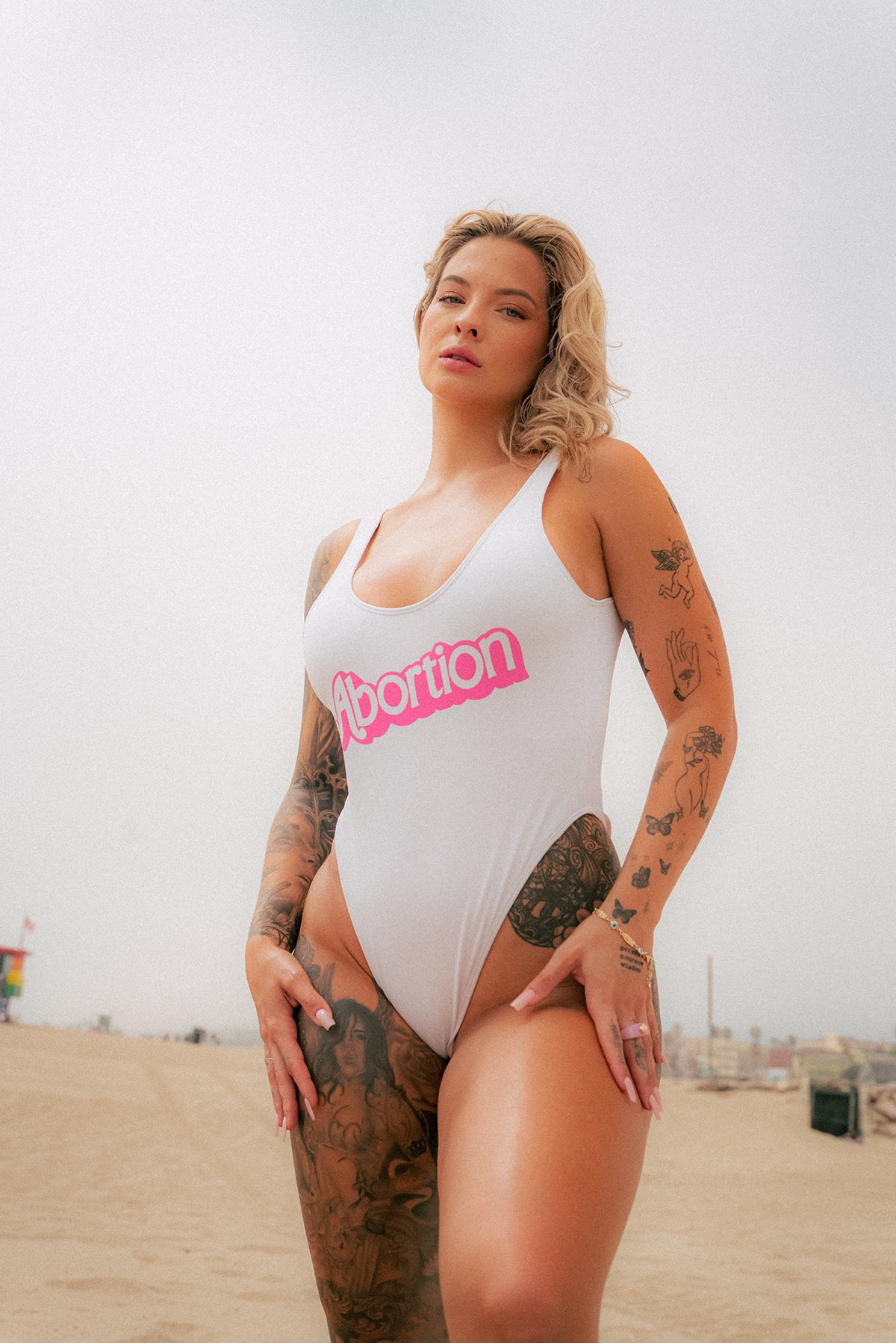 Abortion is Healthcare - White One-Piece Swimsuit
